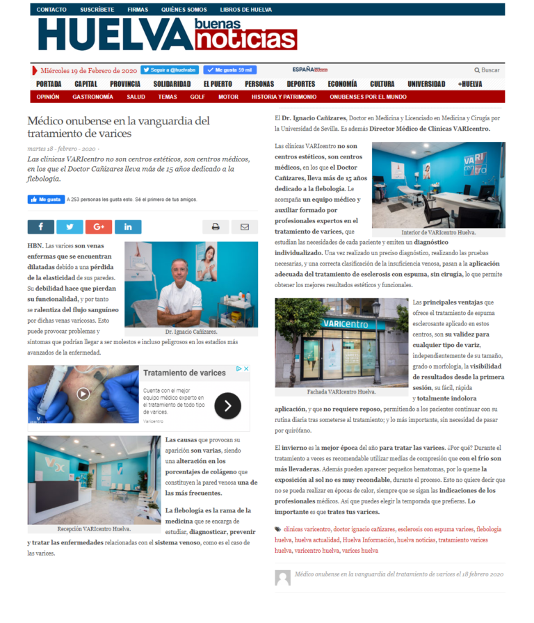 El Dr. Ignacio Cañizares habla sobre VARIcentro y el tratamiento de varices en HBN