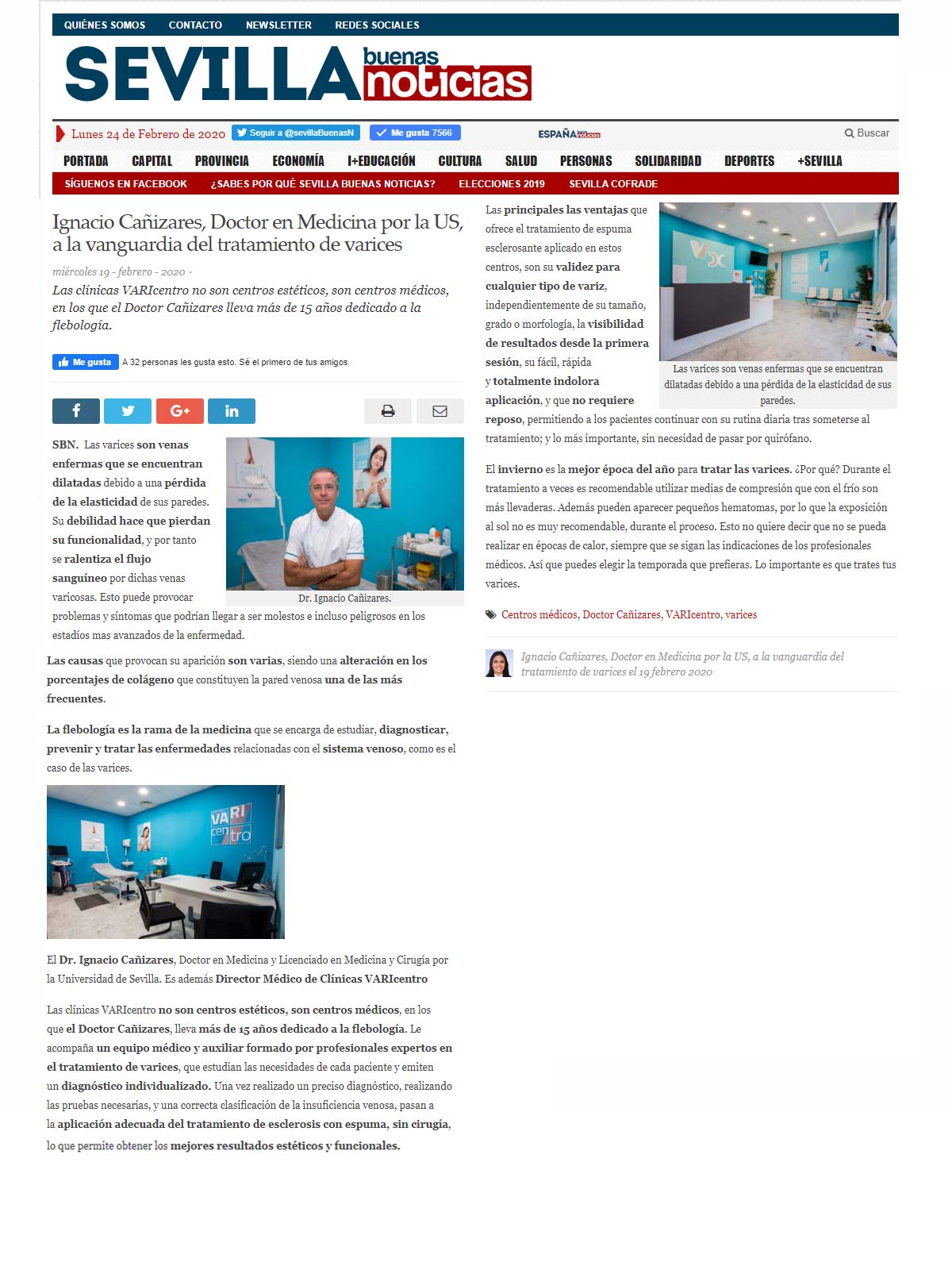 El Dr. Ignacio Cañizares, VARIcentro y el tratamiento de varices en SBN El Dr. Ignacio Cañizares, VARIcentro y el tratamiento de varices en SBN